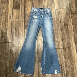 Flying monkey flair jeans